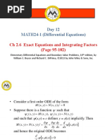 13.2.6 - Exact Equations and Integrating Factors