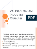 Validasi Dalam Industri Farmasi 