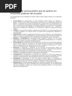 Principios de Presupuestos Que Se Aplican en Empresas Públicas Del Ecuador