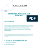 Weight and Sufficiency of Evidence (Quantum of Evidence)