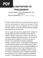 An Invitation To Philosophy