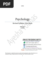 Psychology Notes Revised by Ayesha Younas