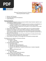 Shoulder Post-Operative Rehabilitation Protocols