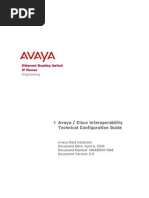 Avaya - Cisco Interoperability Technical Config Guide