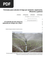 Fórmulas para Calcular El Riego Por Sectores - Aspersores, Difusores y Goteros PDF