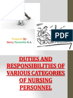 Duties and Responsibilities of The Nursing Personnel