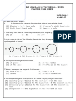 MCQ For Magnetic Effects of Electric Current