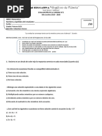 Evaluación 1ro BGU Matemática