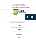 Control Interno y Procedimientos Administrativos en La Municipalidad Quisqui