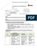 Modelo de Plan de Mejora - Matematica