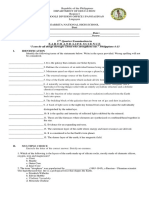 Earth and Life Science First Quarter Examination