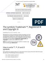 The Symbols Trademark ™, Registered ® and Copyright © - iGERENT