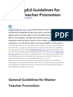 2019 DepEd Guidelines For Master Teacher Promotion