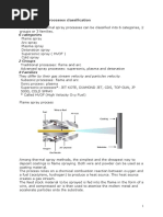 Thermal Spray Processes Classification