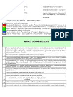 Matriz Habilidades Mantenimiento