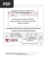 Procedimiento Mantención de Luminaria de Postes de Red BT