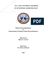 Internship Report On (NBP)