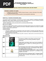 Genetically Modified Organisms and Gene Therapy