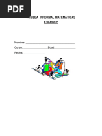 PRUEBA INFORMAL Matematica Tercero Basico