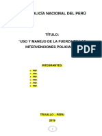 Uso y Manejo de La Fuerza en Las Intervenciones Policiales