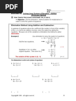 Elimination Method