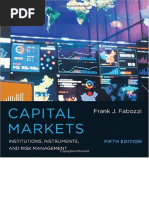 Capital Markets Institutions Instruments and Risk Management MIT Press