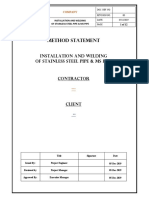 Method Statement - Installation of Ss & Ms Pipe Scribd