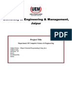 Java Project Report Project