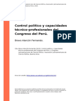 Bravo Alarcon Fernando (2010) - Control Politico y Capacidades Tecnico-Profesionales Del Congreso Del Peru PDF