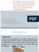 Efectos Del Tiempo de Marinado, Concentraciones de Acido Acetico y Sal en La Calidad de Pequeños Filetes de Atun (Euthynnus Alletteratus)