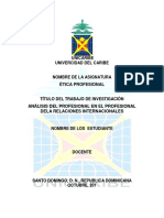 Análisis Del Profesional en El Profesional Dela Relaciones Internacionales