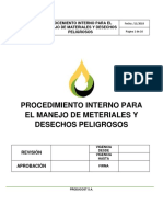 Procedimiento Interno de Desechos Peligrosos