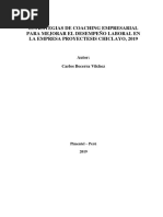 Estrategias de Coaching Empresarial para Mejorar El Desempeño Laboral en La Empresa Proyectesis Chiclayo, 2019