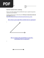 Geometric Construction Worksheet