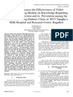 A Study to Assess the Effectiveness of Video Assisted Teaching Module on Knowledge Regarding Myocardial Infarction and its Prevention among the Patients Attending Diabetic Clinic at BVV Sangha’s HSK Hospital and Research Centre, Bagalkot