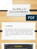 Report in Panimulang Linggwistika - Ang Wika at Ang Dalubwika