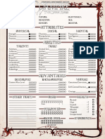 Dark Ages - Ghoul Character Sheet PDF