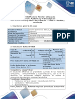 Guía de Actividades y Rúbrica de Evaluación - Tarea 3 - Metales y Metalurgia