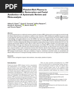 The Efficacy of Platelet-Rich Plasma in The Field of Hair Restoration and Facial Aesthetics A Systematic Review and Metaanalysis