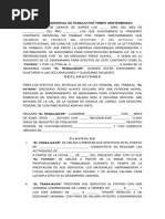 Contrato Individual de Trabajo Por Tiempo Indeterminado