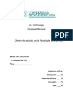 Objeto de Estudio de La Psicología Diferencial