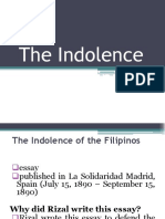 The Indolence of Filipinos