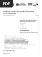 Pre Action System Testing and Commissioning Method Statement - Method Statement HQ PDF