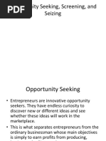 Opportunity Seeking, Screening, and Seizing