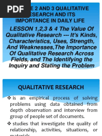 Module 2 and 3 Qualitative Research and Its Importance in Daily Life