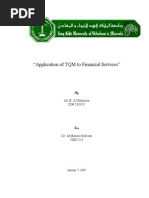 "Application of TQM To Financial Services": Ali H. Al Mansour ID# 230315