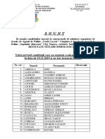 Anunt Candidati Admisi La Evaluarea Psihologica