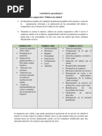 Actividad de Aprendizaje 4 Cuadro Comparativo Politica de Calidad