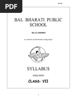 CLASS 7 Final Syllabus