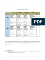 Analytic Rubric Template